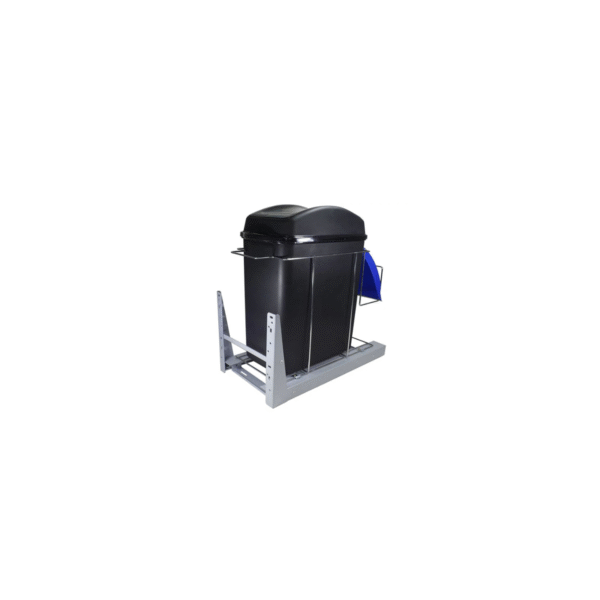 Lixeira Unitária Preta Trilhos Deslizante 20LT 8682 - Jomer - Image 3