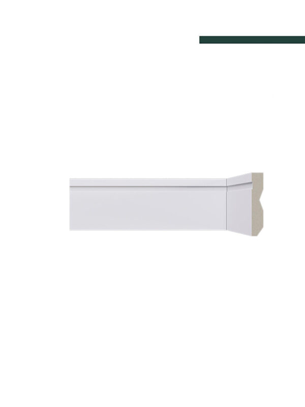 Rodapé Lev72 poliestireno branco c/ friso – 7cm - Barra  - Santa Luzia