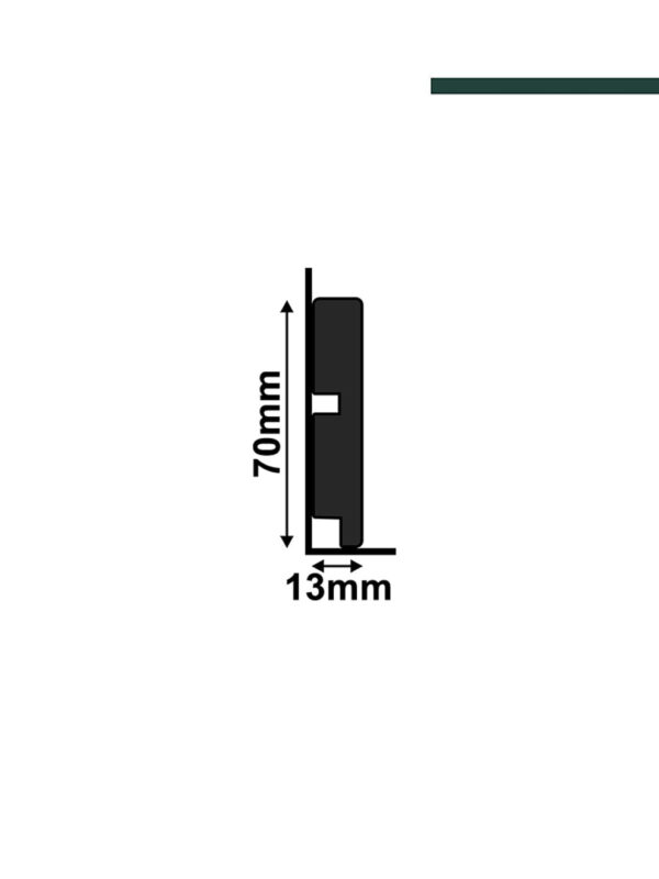 Rodapé 3451 Black – 7cm - Peça - Santa Luzia - Imagem 2
