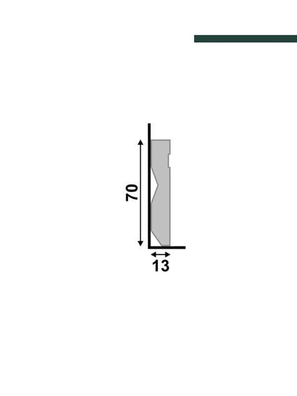 Rodapé Lev72 poliestireno branco c/ friso – 7cm - Barra  - Santa Luzia - Imagem 2
