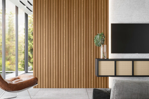 Painel Ripado em MDF Amêndoa 15MM 2,65x1MT (CX C/ 7 peças) - Línea - Imagem 2