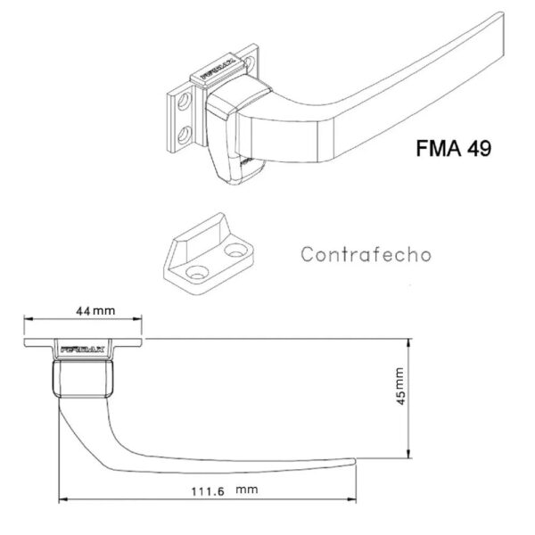 Fecho para Janela Maxim-AR FMX-01 Bronze - Perfil - Imagem 3