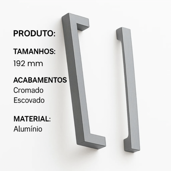 Puxador Para Móvel Italy Line 080-256mm Alumínio Escovado - Imagem 2
