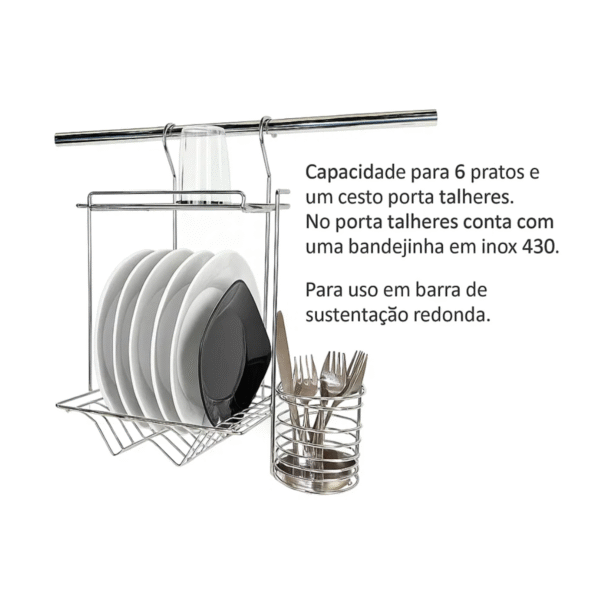 Escorredor de Louças Jomer Baby 4341 Cromado para Cozinha - Imagem 2