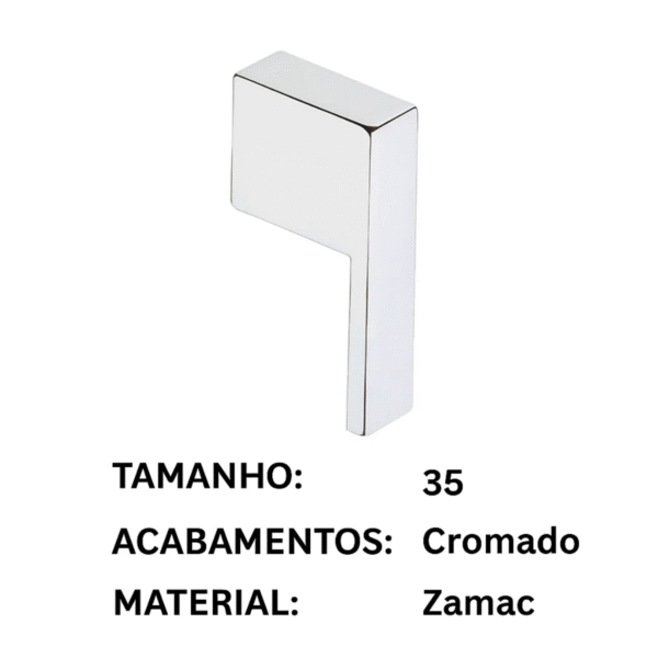 Puxador Para Móveis Italy Line IL 081-035 mm Cromado - Imagem 2