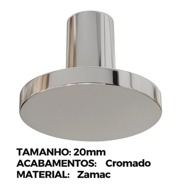 Puxador Botão Italy Line IL1699 20mm Cromado Zamac P/Móveis - Imagem 2