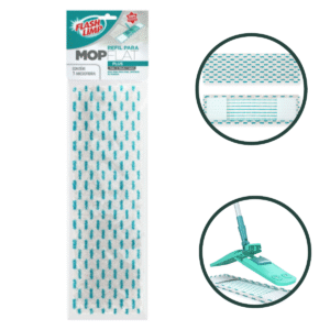 Refil Mop Flat Microfibra Flash Limp Lavável Alta Absorção